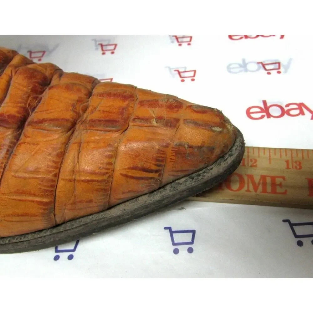 Team West men's size 27 mexico/ 8 EE Wide U.S. leather boots Crocodile Print